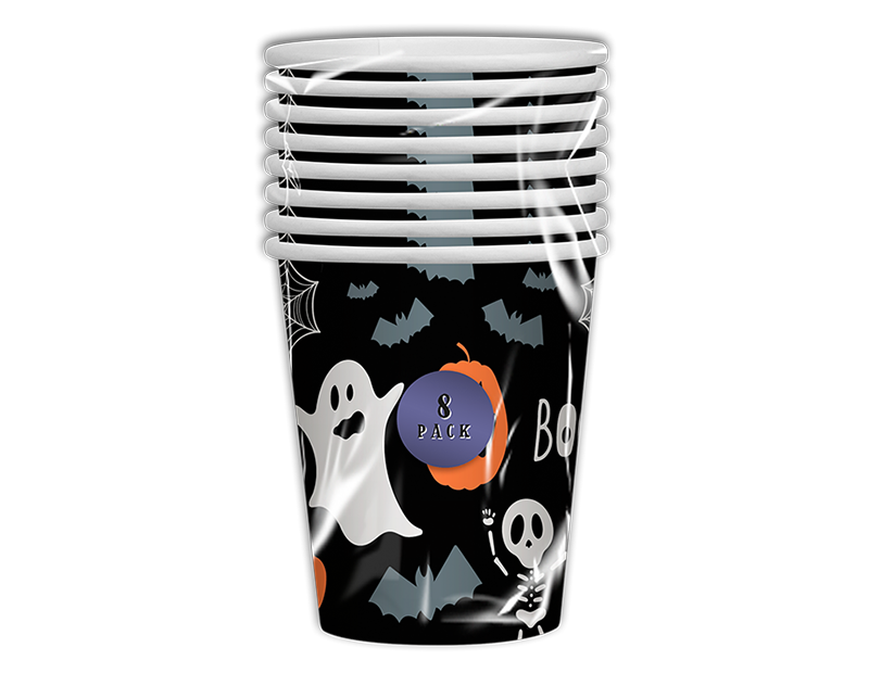 Wholesale Halloween Paper Cups 270ml 8pk - Kids PDQ