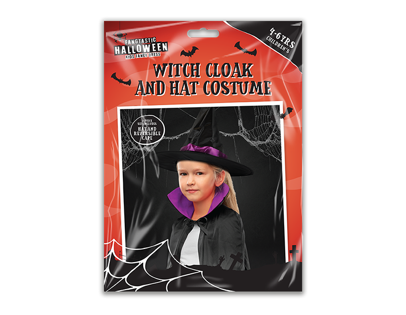 Wholesale Children's Witch Cloak & Hat Costume