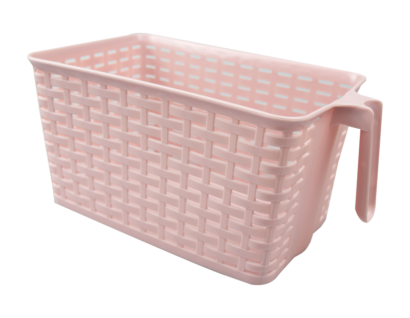 Plastic Rattan Effect Storage Basket With Handle - Trend 1.9L