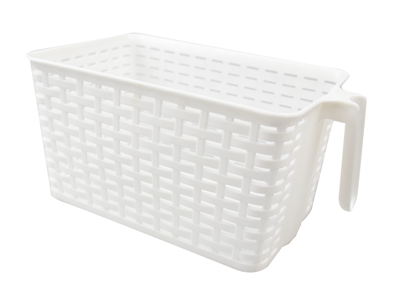 Plastic Rattan Effect Storage Basket With Handle - Trend 1.9L