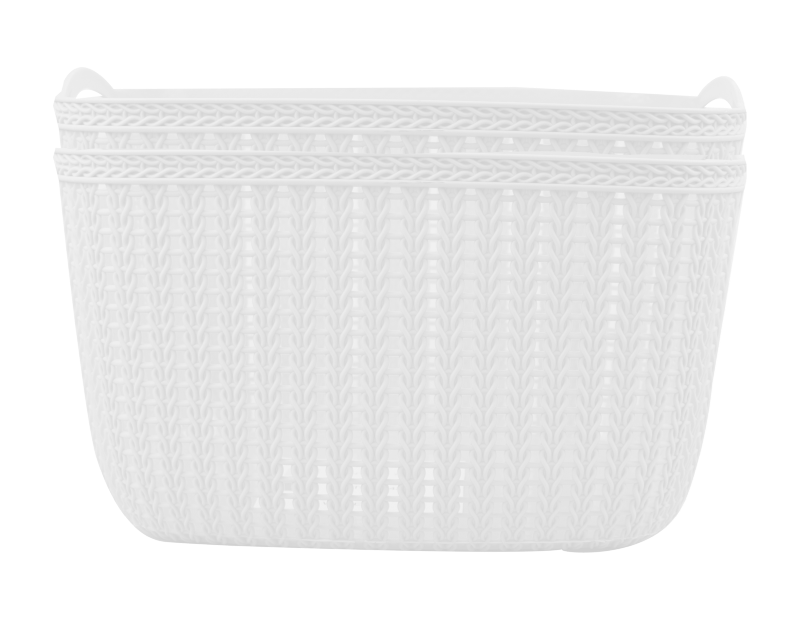 Wholesale Plastic Woven Effect Basket small