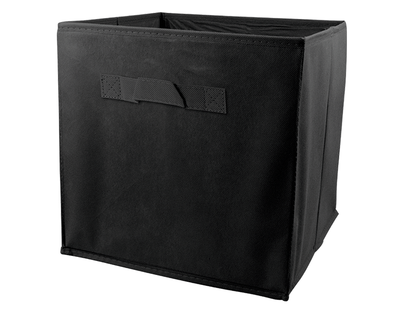 Plain Foldable Non Woven Storage Box - Black 3L
