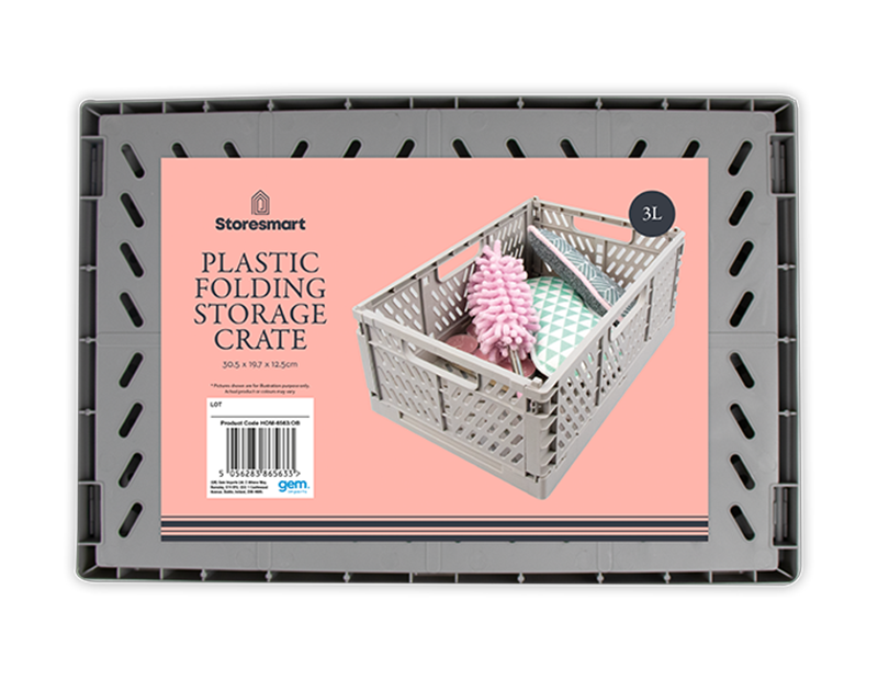 Wholesale Plastic Folding Storage Crate Large 3L