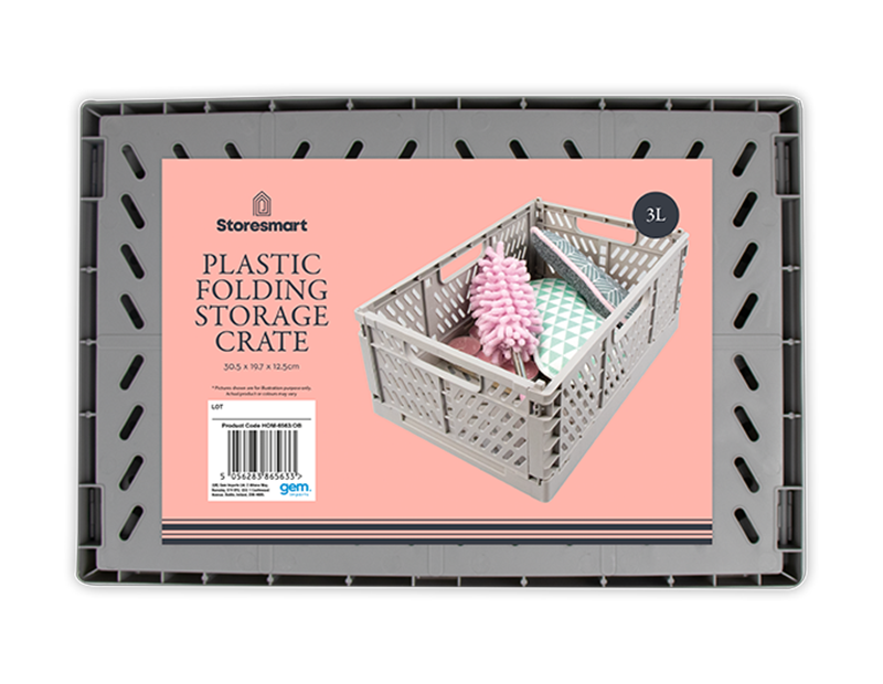 Wholesale Plastic Folding Storage Crate Large - 3L