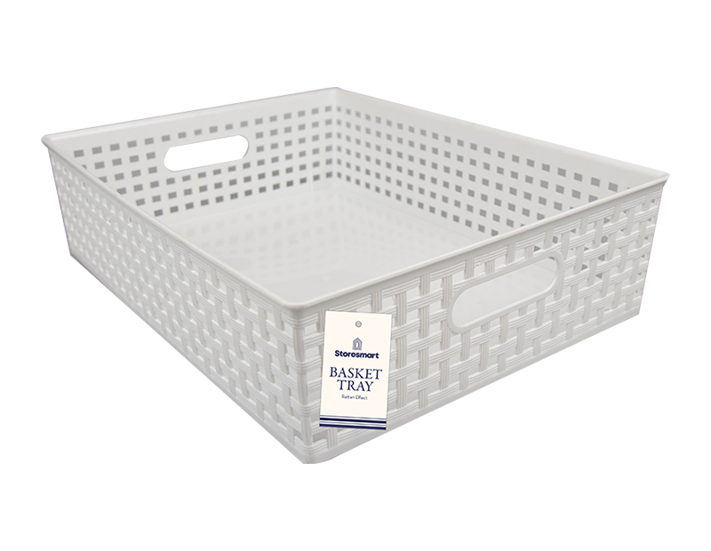 Wholesale Plastic Rattan Effect Basket Tray