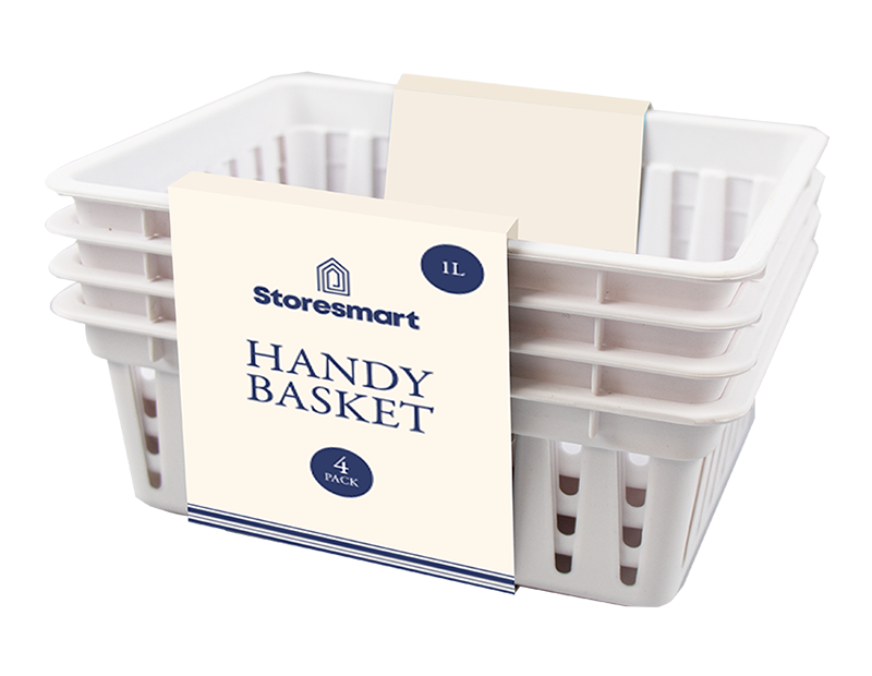 Wholesale Plastic Handy Basket 4pk -  1L