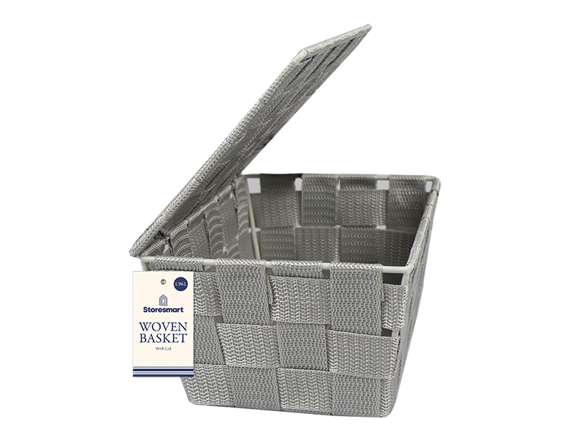 Wholesale Woven Storage Basket with Lid 1.96L