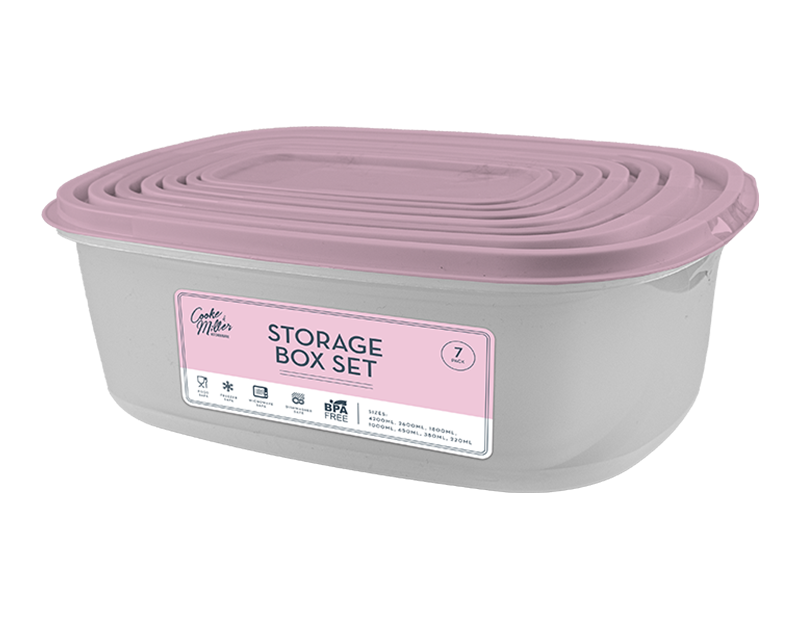 Wholesale Pastel Storage Box Set 7pk