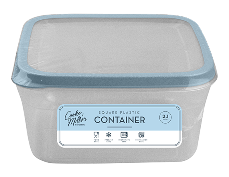 Wholesale Pastel Plastic Square Container 2.1L