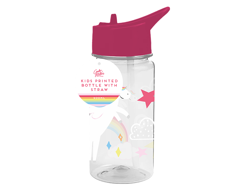 Wholesale Girls Printed Bottle With Straw