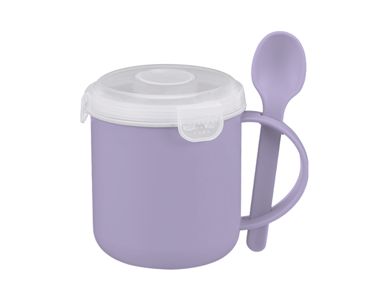 Wholesale Pastel Microwavable Soup Mug with Spoon