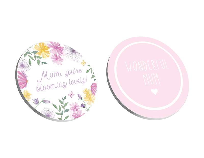 Wholesale Mother's Day Wooden coaster 10cm PDQ