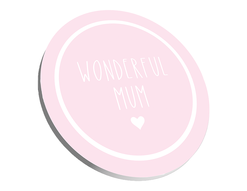 Mother's Day Wooden Coaster 10cm PDQ