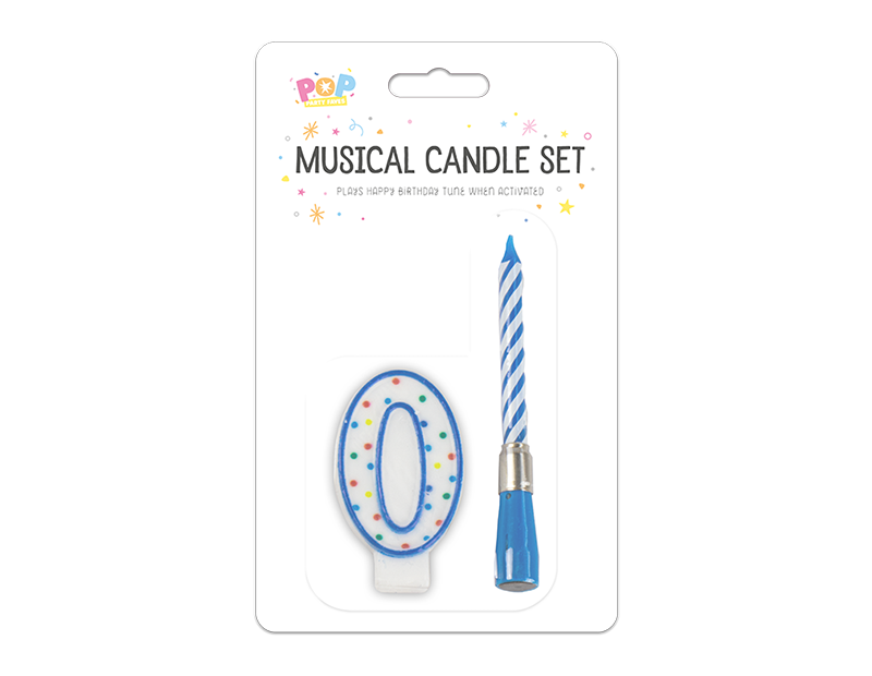 Musical candle holder 0-9 Red & Blue