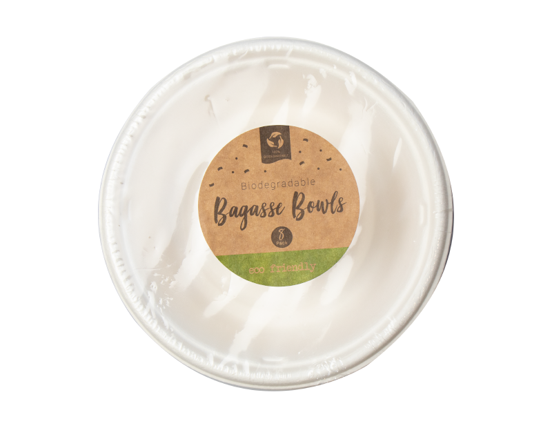 Biodegradable Bagasse Bowls - 8 Pack