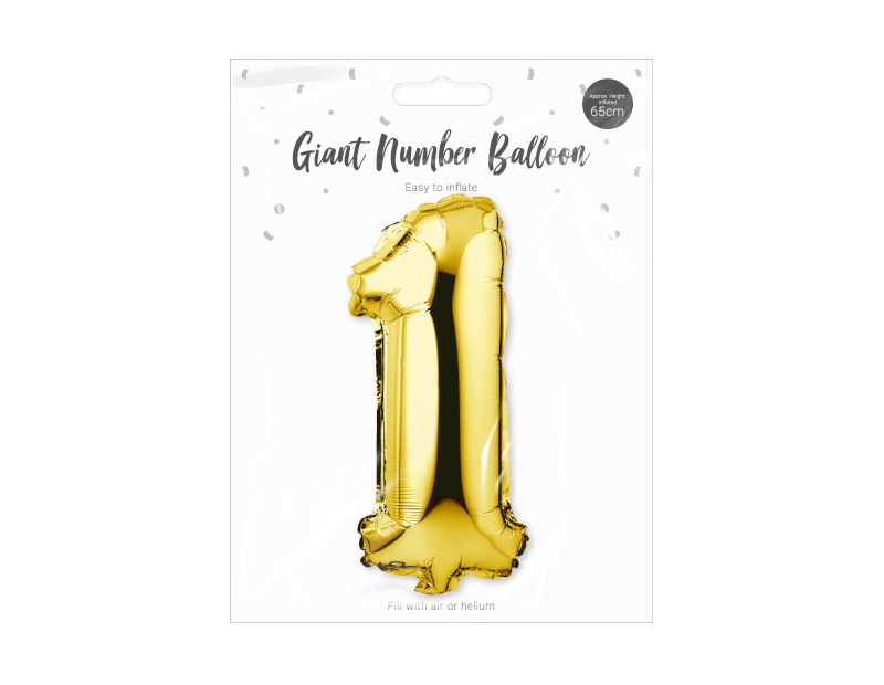Gold Foil Number Balloon 65cm