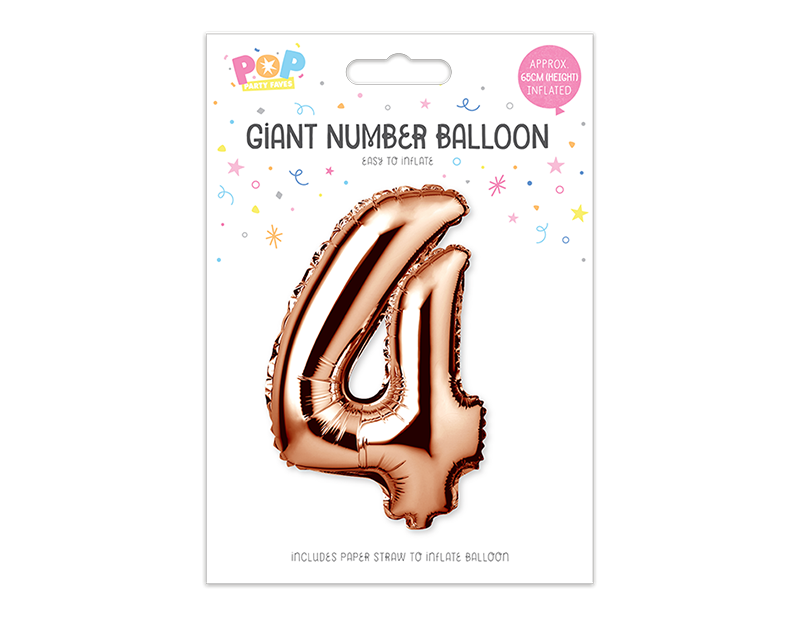 Rose Gold Foil Number Balloon 65cm