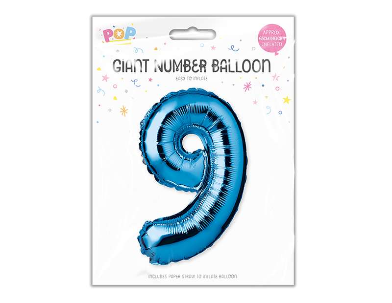 Blue Foil Number Balloon 65cm