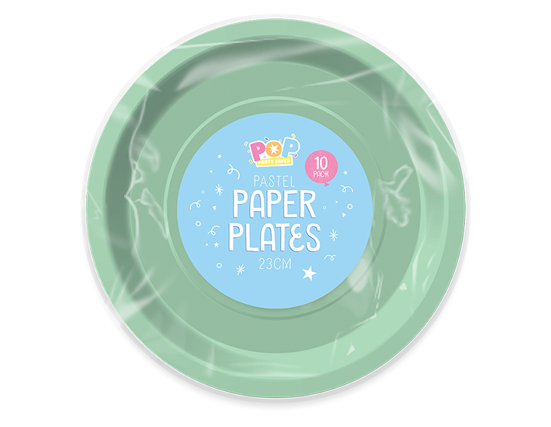 Wholesale Pastel round paper plates 23 10pk