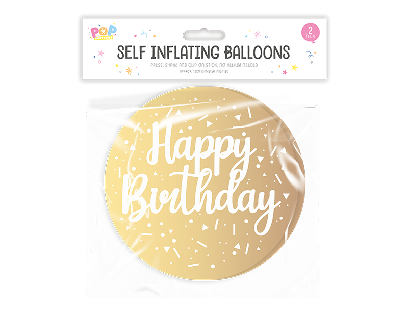 Wholesale Metallic self inflating balloon 2pk