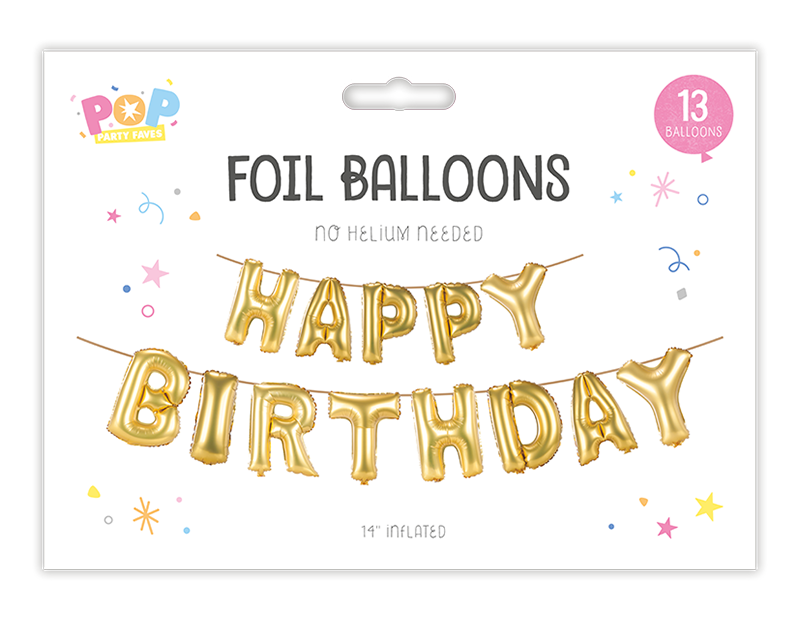 Wholesale Metallic Happy Birthday Foil Balloons
