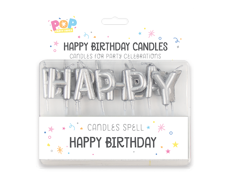 Metallic Happy Birthday Candles