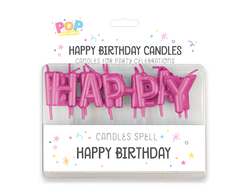 Metallic Happy Birthday Candles