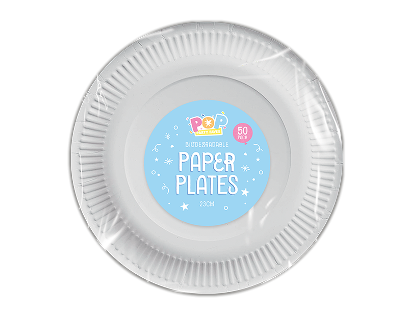 Wholesale White Paper Plates 23cm 50pk