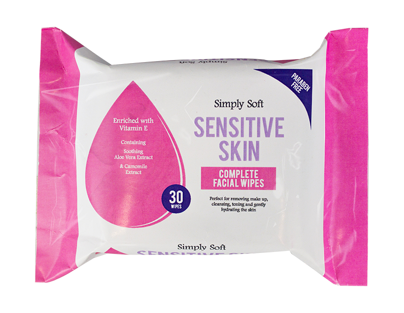 Sensitive Skin Facial Wipes - 30 Pack