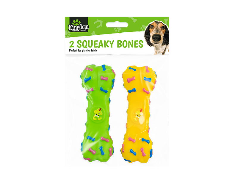 Squeaky Bone Dog Toy - 2 Pack