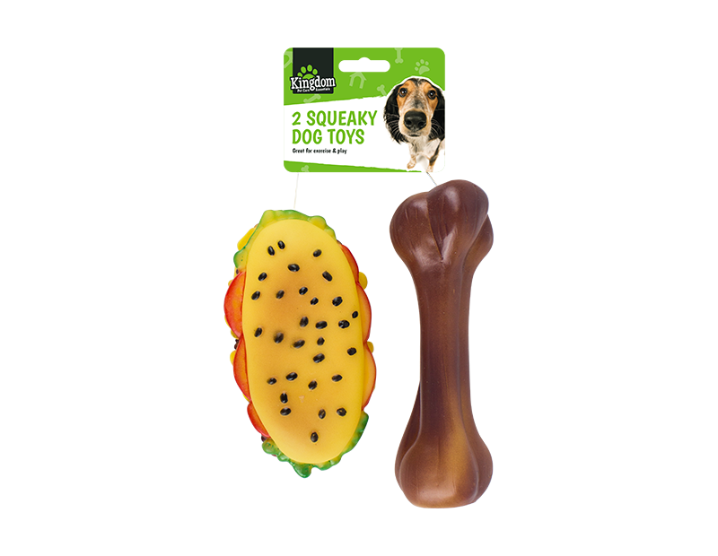 Squeaky Fast Food Dog Toys - 2 Pack