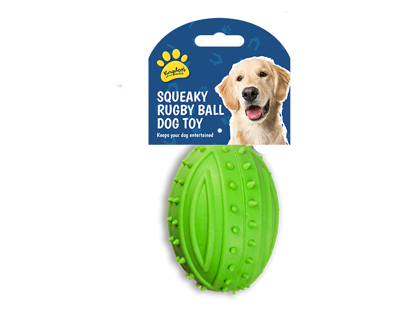 Wholesale Rubber squeaky rugby ball dog toy