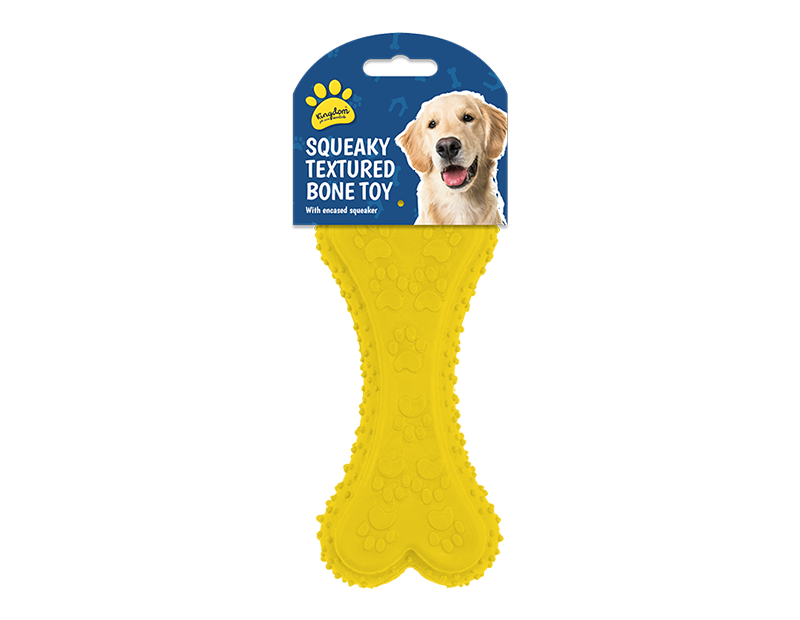 Squeaky Textured Bone Dog Toy