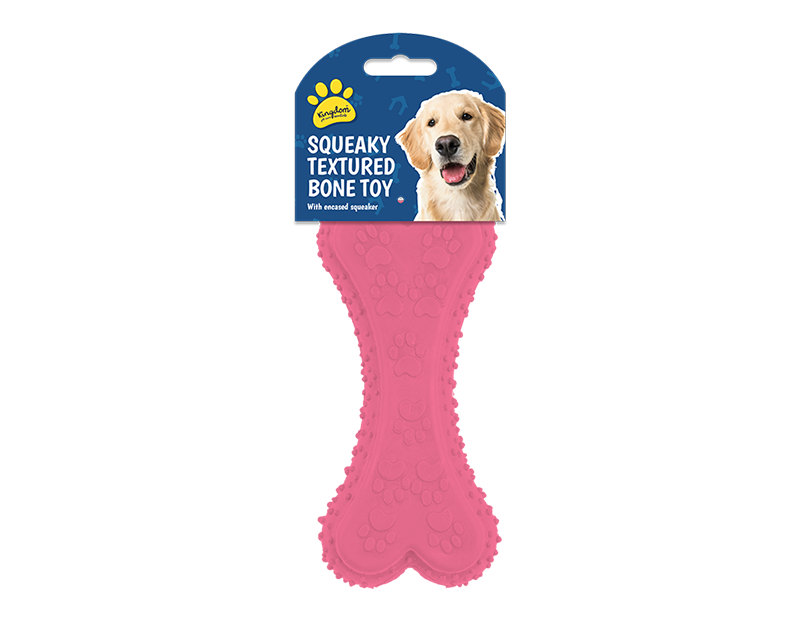 Squeaky Textured Bone Dog Toy