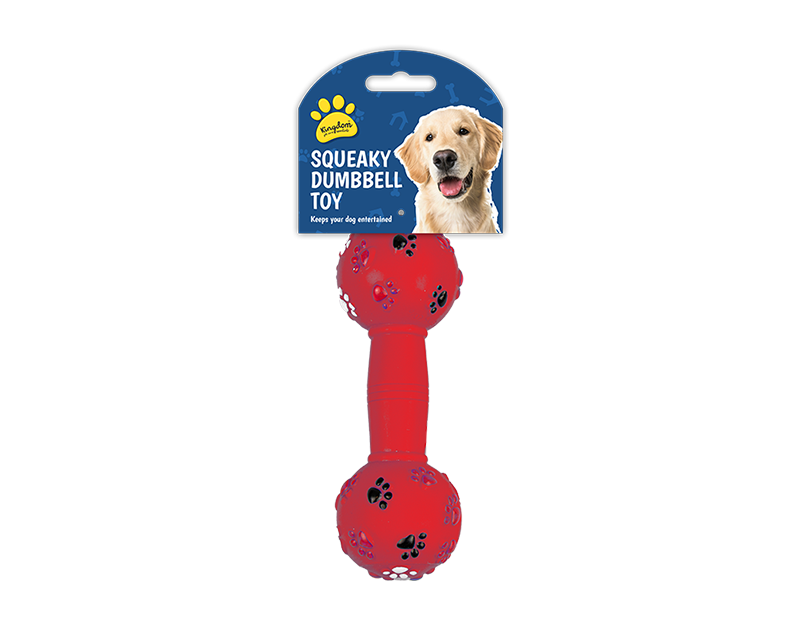 Paw Print Squeaky Dumbbell