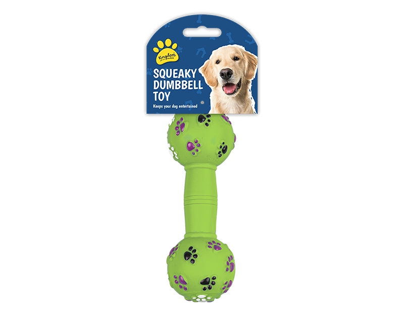 Paw Print Squeaky Dumbbell