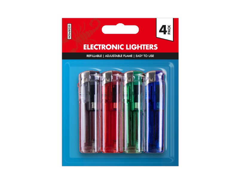 Refillable Lighters - 4 Pack