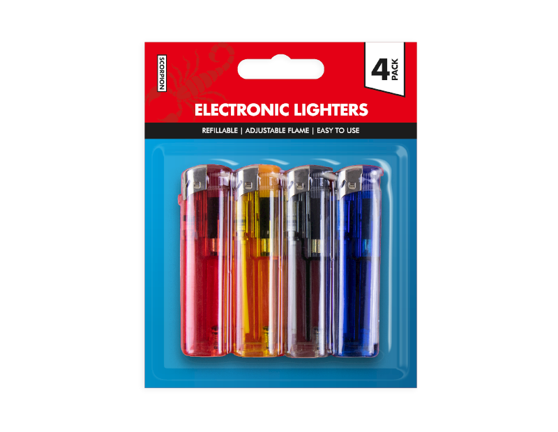 Refillable Lighters - 4 Pack
