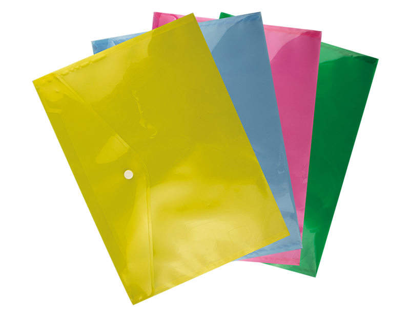 A4 Plastic Folders - 4 Pack