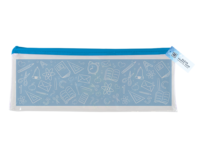 Clear Flat Pencil Case 30cm