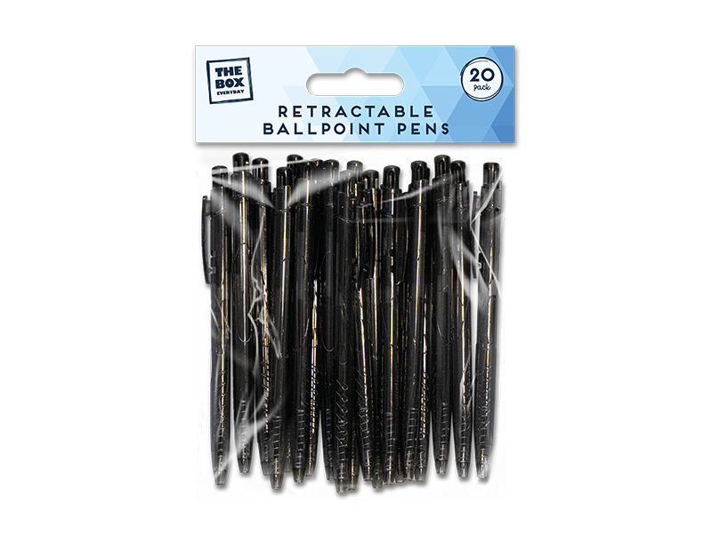 Wholesale Retractable Ballpoint Pens 20pk