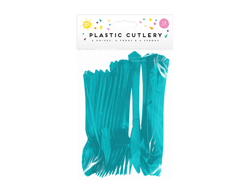 Coloured Plastic Cutlery - 18 Pack