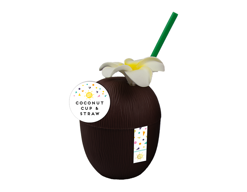 Coconut Cup with Straw
