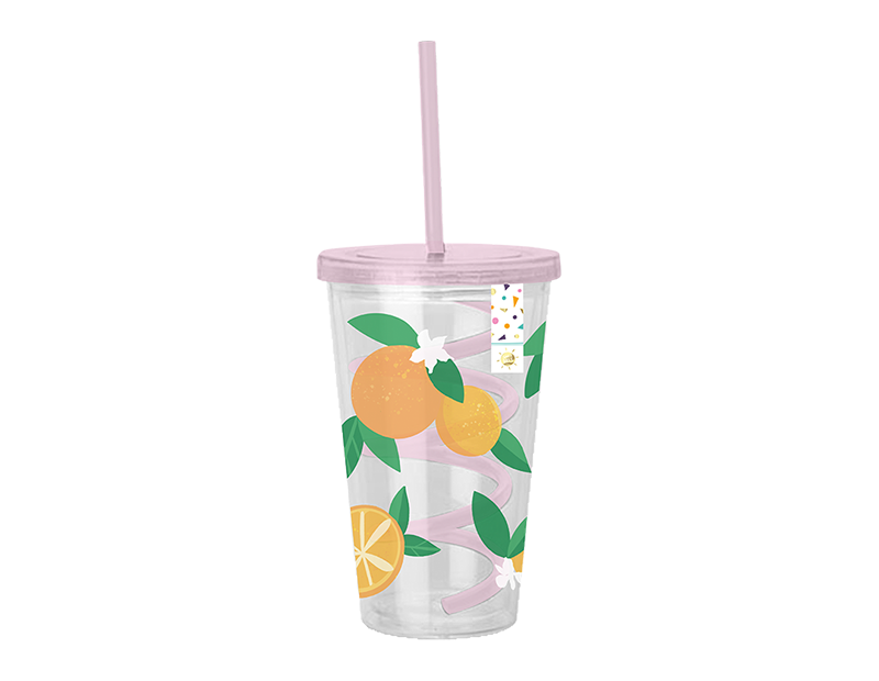 Wholesale Summer Party Fruit Cup & Swirly Straw
