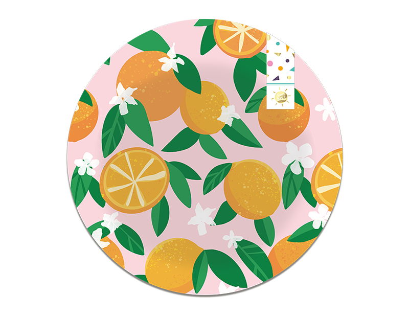 Wholesale Summer Party Fruit Bamboo Printed Dinner Plate