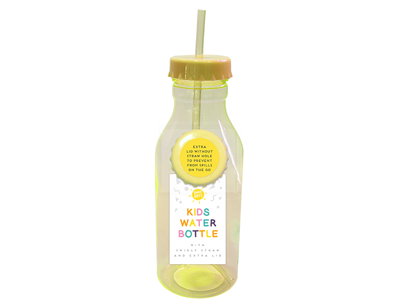 Kid's Water Bottle With Swirly Straw 550ml