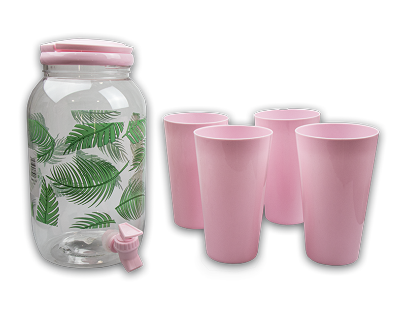 Wholesale Summer Party Leaf Drinks Dispenser with Tumblers