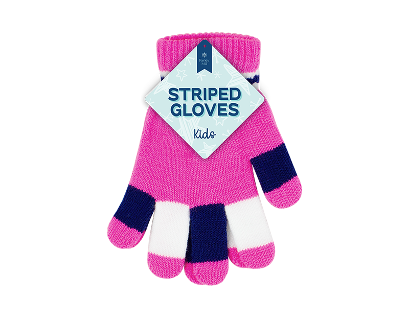 Wholesale Kids Striped Magic Gloves