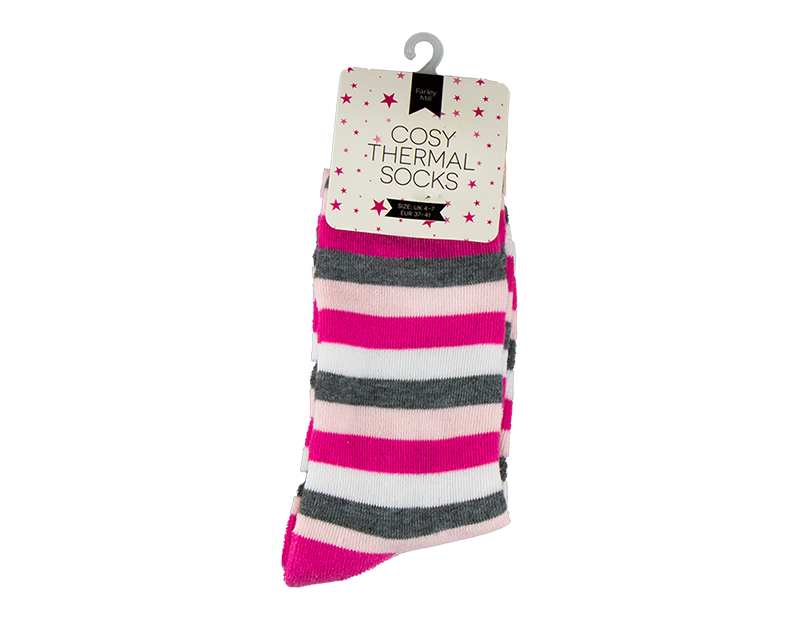 Ladies Stripe Thermal Socks