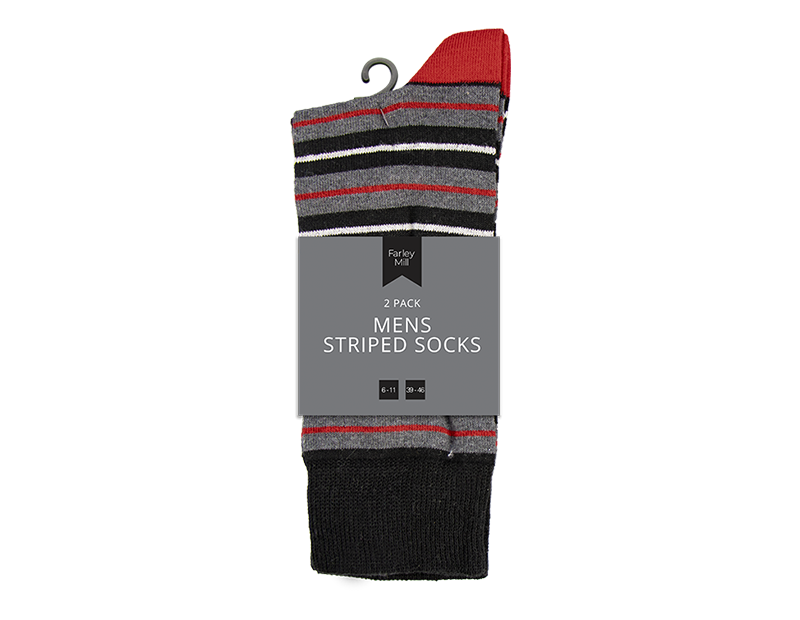 Wholesale Mens Striped Socks 2 Pair